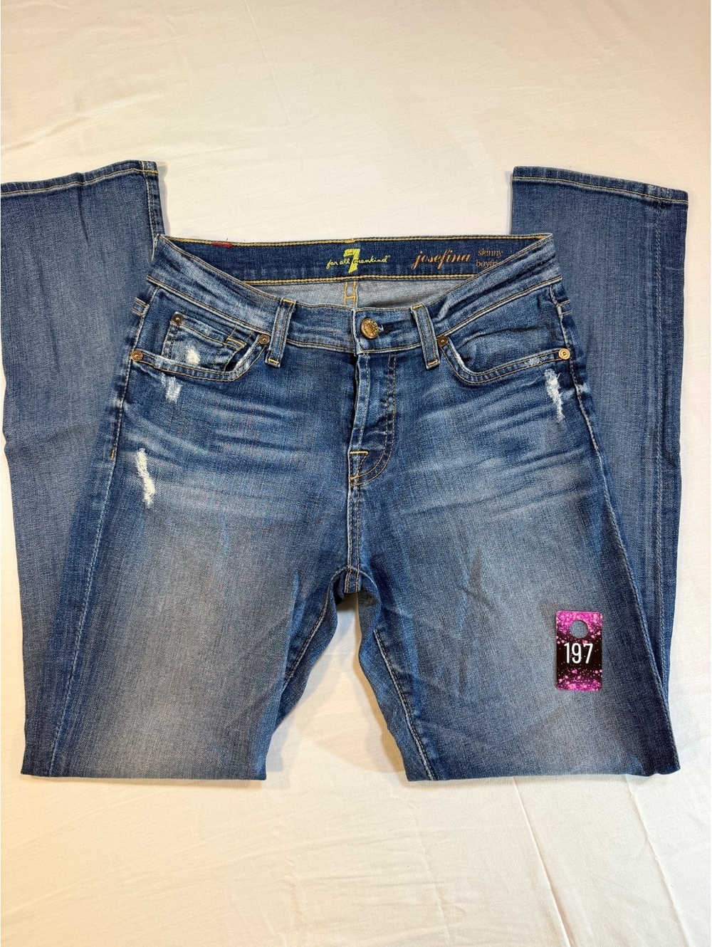 7 For All Mankind Josefina Skinny Boyfriend Jeans Size 25